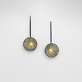 Impressive silver earrings with gold inlay and fresh water pearls