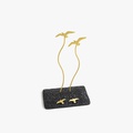 Business card holder with bronze birds