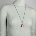 Romantic pendant in silver & gold with ruby doublet stone and diamonds