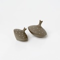 Ceramic decorative grey spinning top