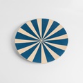 Platter with blue and beige stripes