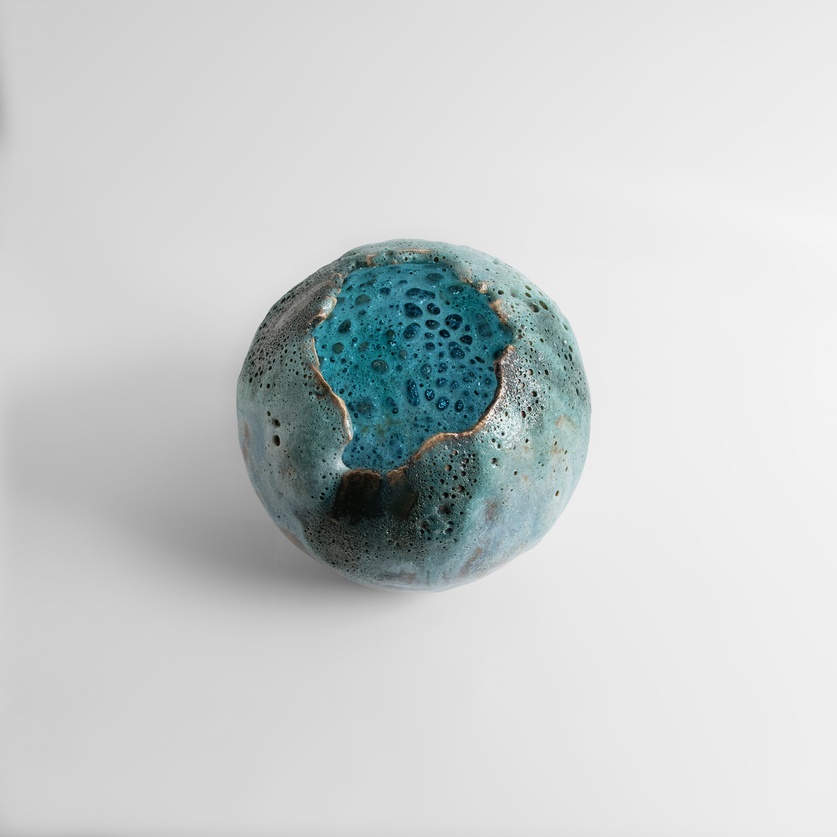 Striking Ceramic Teal-Green Form