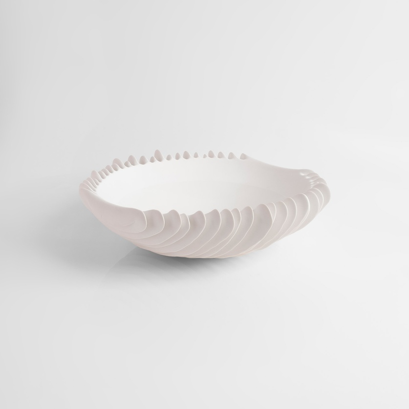 Porcelain Platter with Wave-Inspired Design