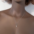 Silver necklace with pearl and zircon