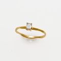 Gold Engagement Ring With Emerald-Cut Diamond
