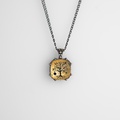 Silver necklace “Tree” with engraved quartz and white topaz