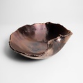 Wavy ceramic platter in bronze color