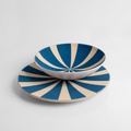 Bowl with blue and beige stripes