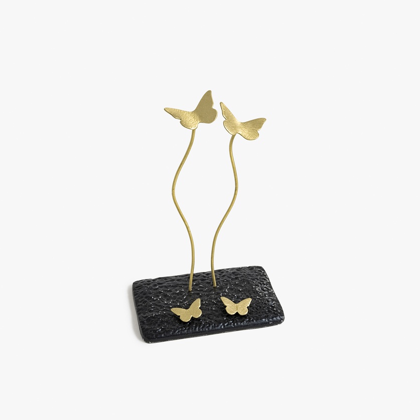 Business card holder with bronze butterflies