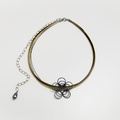 Modern design silver necklace with hematites