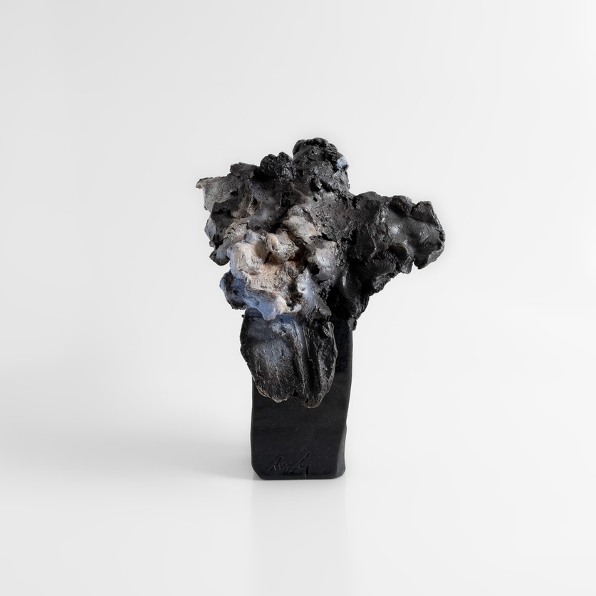 Excellent ceramic sculpture in a form of a crow