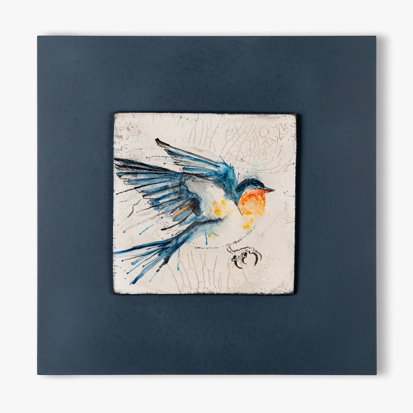 Wall piece with sparrow