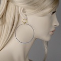 Modern double hoops in silver, gold and brilliant diamonds