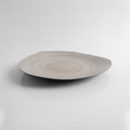 Gray platter with a crackled finish