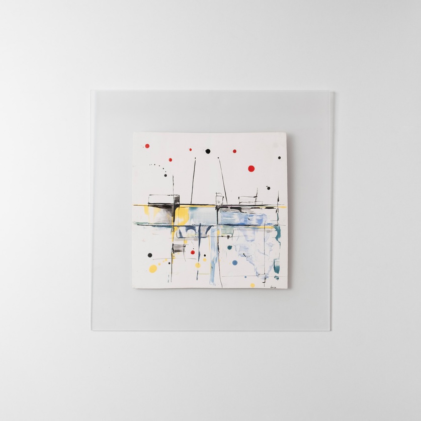 Abstract Composition I – Geometric Lines and Splashes of Color