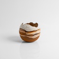 Spherical ceramic form in white-beige (large size)