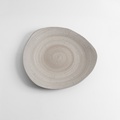 Gray platter with a crackled finish