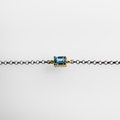 Βραχιόλι σε ασήμι και χρυσό με μπλε topaz