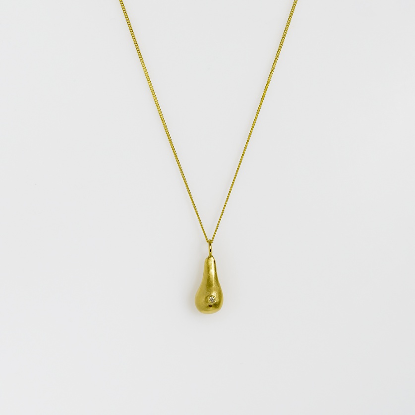 Κολιέ "χρυσή σταγόνα" με γυαλιστερό διαμάντι μπριγιάν