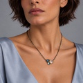Magnificent Necklace with Aquamarine, Blue Topaz & Quartz
