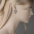 Καλλιτεχνικά καρφωτά σκουλαρίκια σε ασήμι και χρυσό με πέτρα φίλντισι doublet