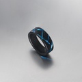 Beautiful ring in black and blue titanium