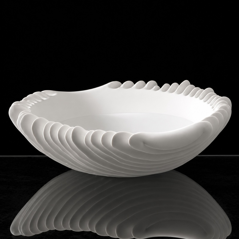 Porcelain Platter with Wave-Inspired Design