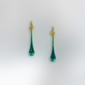 Earrings of superb colors in titanium and gold