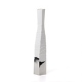 Tall porcelain vase with a platinum finish
