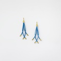 Elegant earrings in light blue titanium with gold