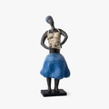 Figurine of a dancing woman in blue skirt
