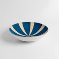 Bowl with blue and beige stripes
