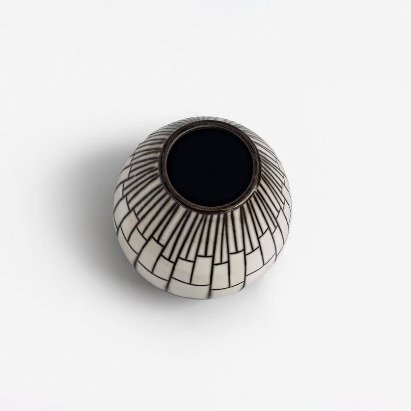 Wonderful shape ceramic form of raku technique