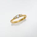 Exquisite Engagement Ring With Three Brilliant-Cut Diamonds