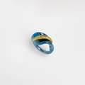 Splendid titanium ring with K18 gold