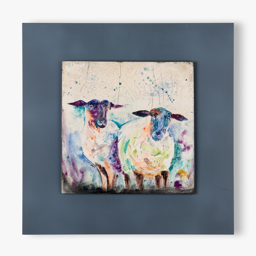 Wall piece. Two sheep.