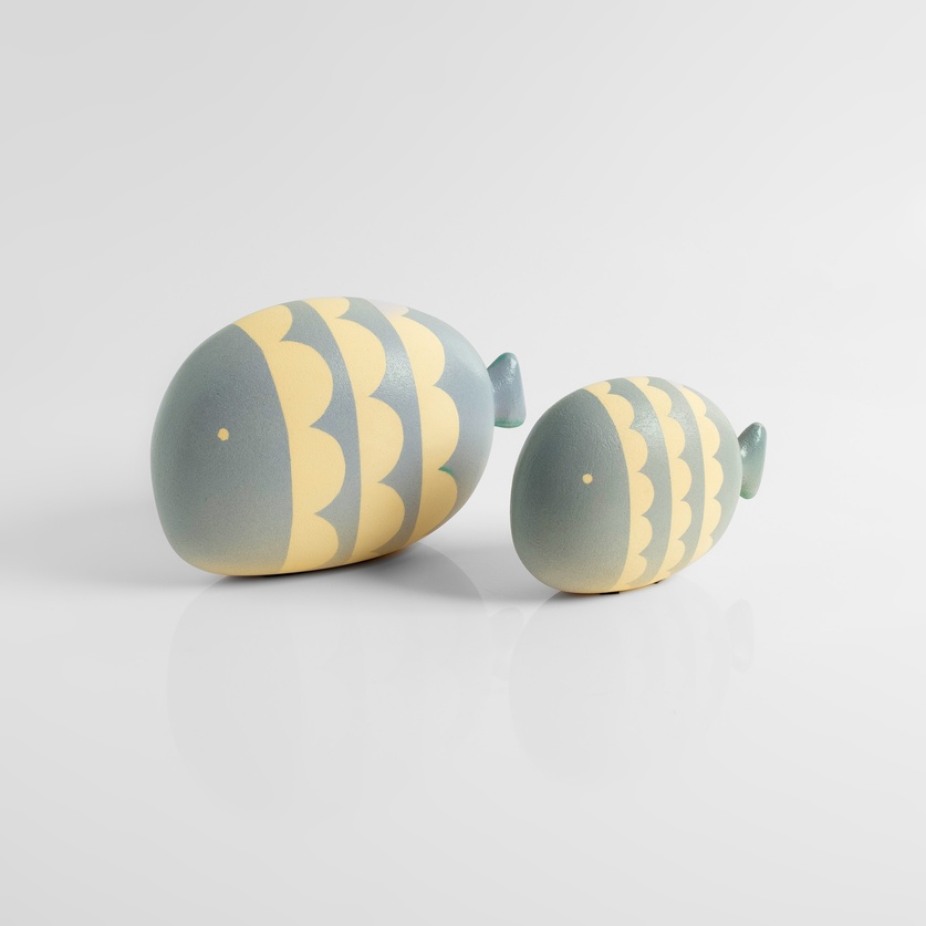 Turquoise fish with a geometric pattern (large size)