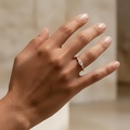 Exceptional Gold Engagement Ring With Marquise & Brilliant Diamonds