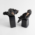 Excellent ceramic sculpture in a form of a crow