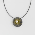 Elegant silver necklace with gold inlay and freshwater pearl