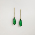 Awe-inspiring gold earrings with quartz & jade doublet stone