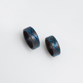 Beautiful ring in black and blue titanium