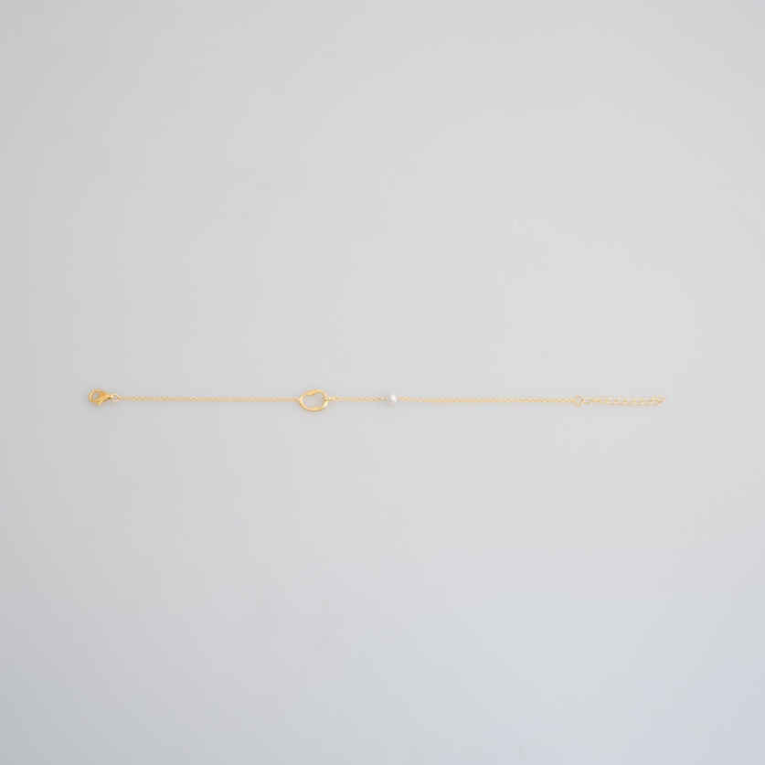 Gold-plated silver bracelet with pearl