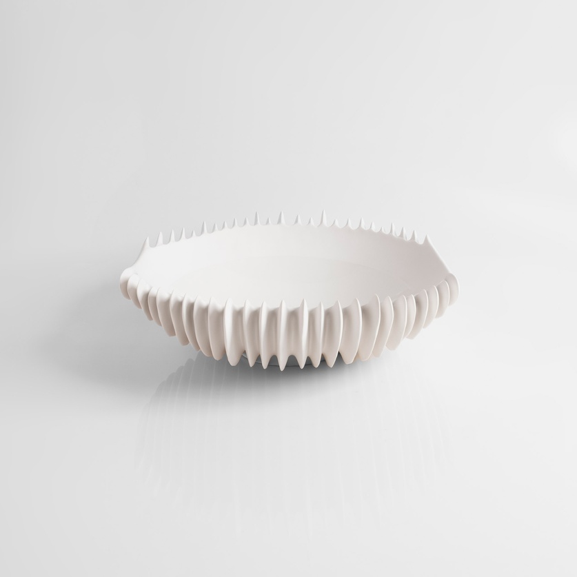 Porcelain Platter with Wave-Inspired Design